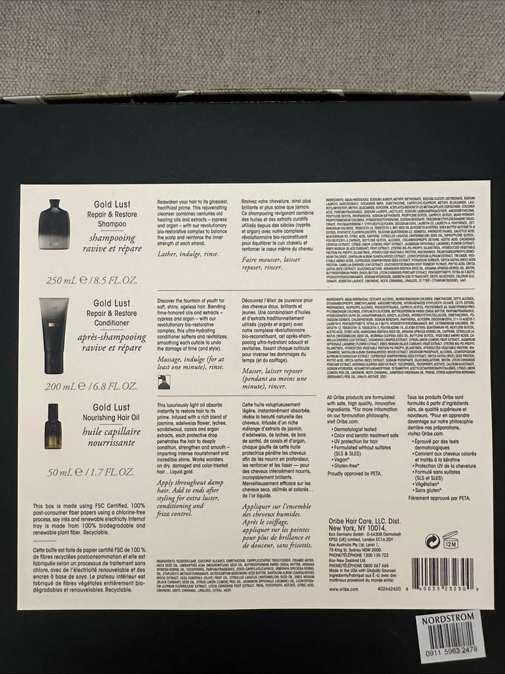 Oribe Gold Lust Shampoo & Hair Oil Set - Black, Gold, Cream